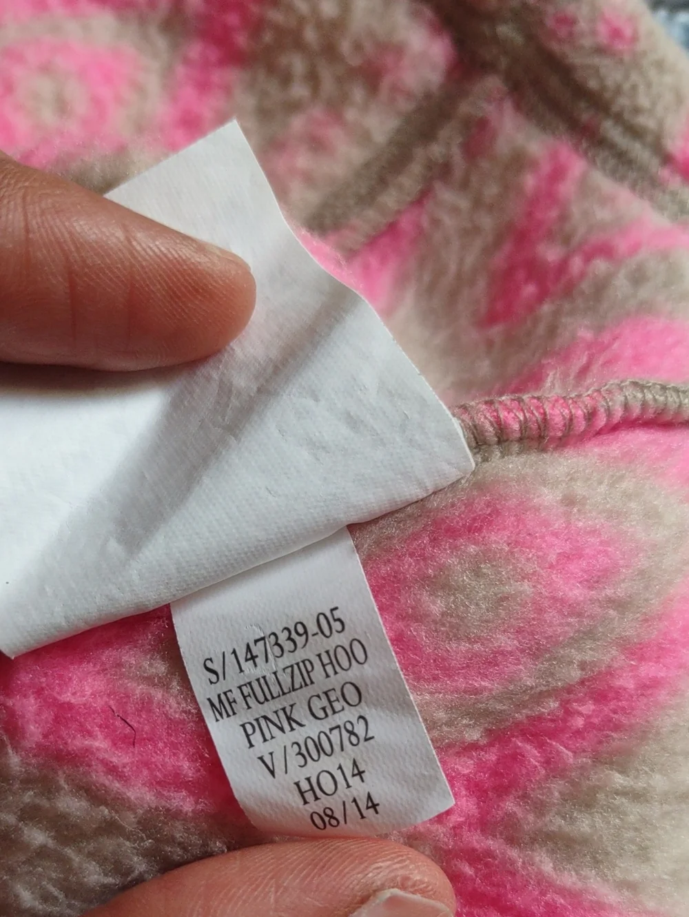 Old Navy Girl's Large 10/12 Pink Tribal Print Fleece Hoodie